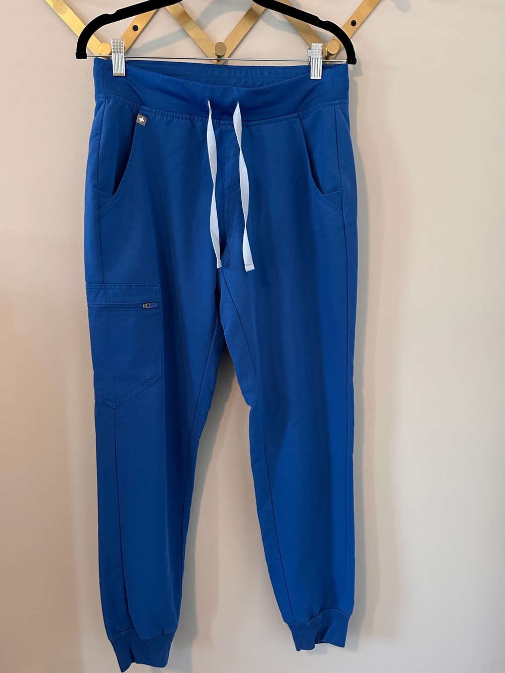 FIGS Zamora Jogger Scrub Pants Royal Blue Womens S Cargo Zip 6 Pocket W18SW2005